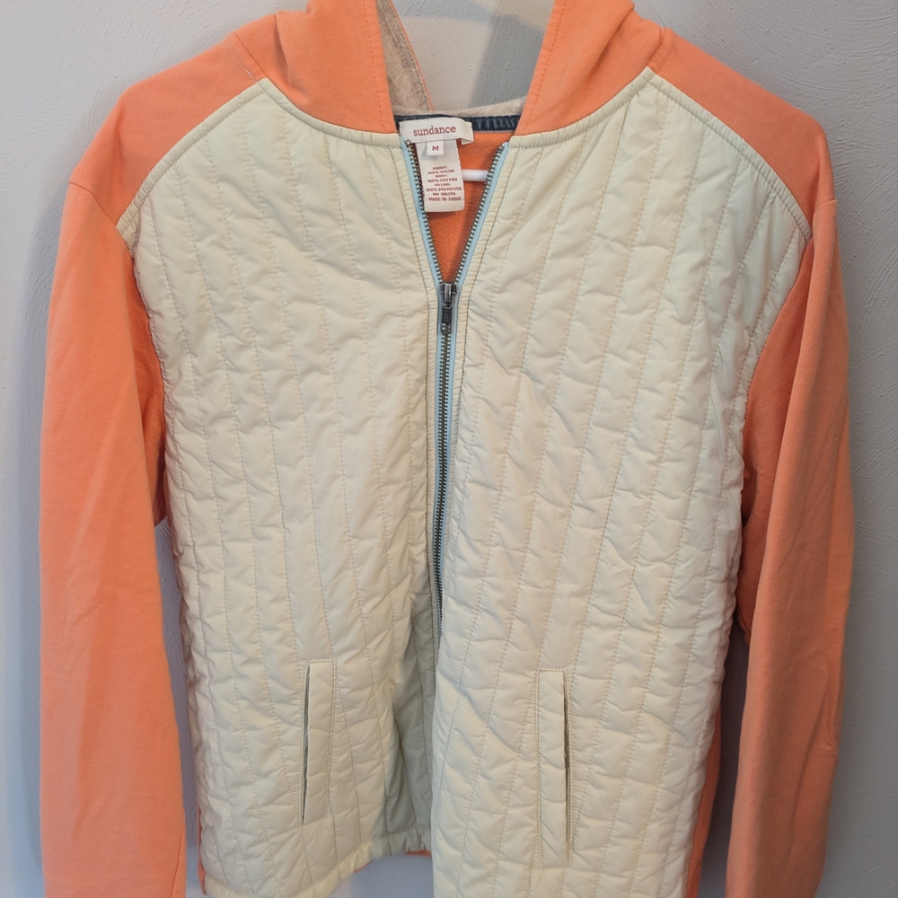 Sundance Cream and Orange Sweatshirt with Colorblock Design